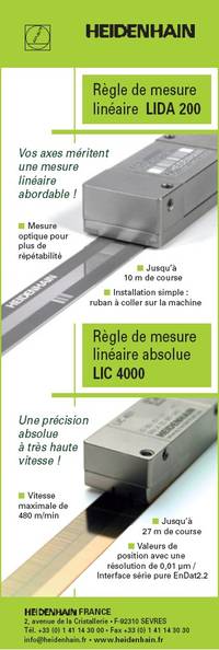 R�gle de mesure lin�aire LIDA 200 et LIC 400: mesure optique pour plus de r�p�tabilit�
