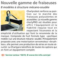 Nouvelle gamme de fraiseuses