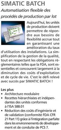 Production par lot : Simatic Batch