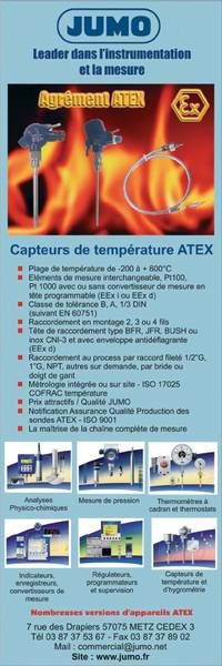 capteurs de temp�rature Atex