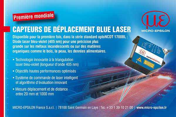Capteurs de déplacement Blue Laser