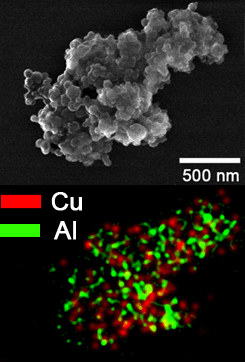 L'idée est d'associer les particules d'aluminium et d'oxyde de cuivre par des brins d'ADN.