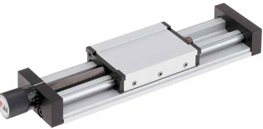 L’unité linéaire RK Compact avec entraînement par vis et filetage à droite ou à gauche au choix.