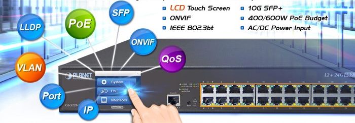 Les PLANET GS-5220-24UP4XV(R) et GS-5220-24UPL4XV proposent une gestion PoE intelligente