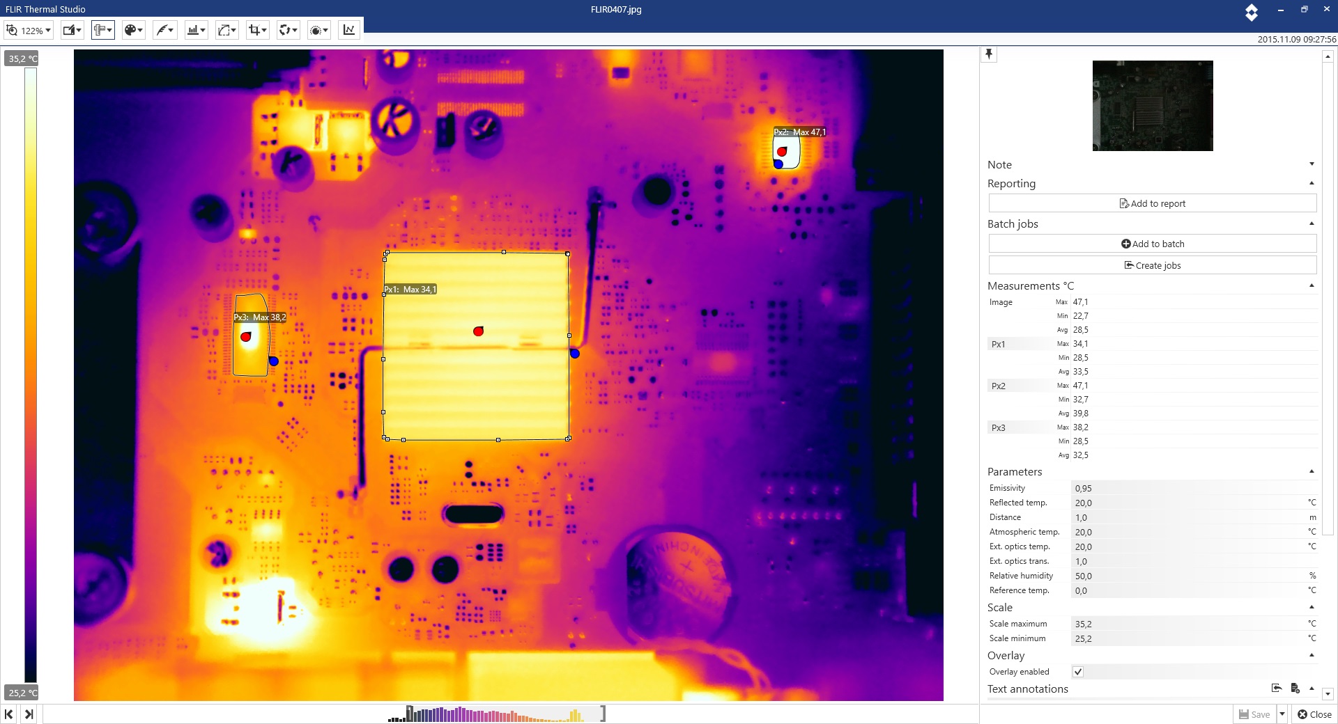 Logiciel d'analyse d'images thermiques