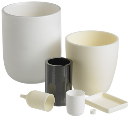 Creusets en céramique et en verre