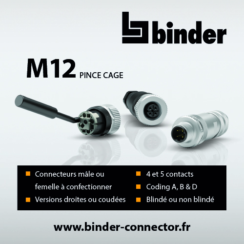 Connecteurs M12 assemblables sur site grâce à la technologie de terminaison à pince-cage